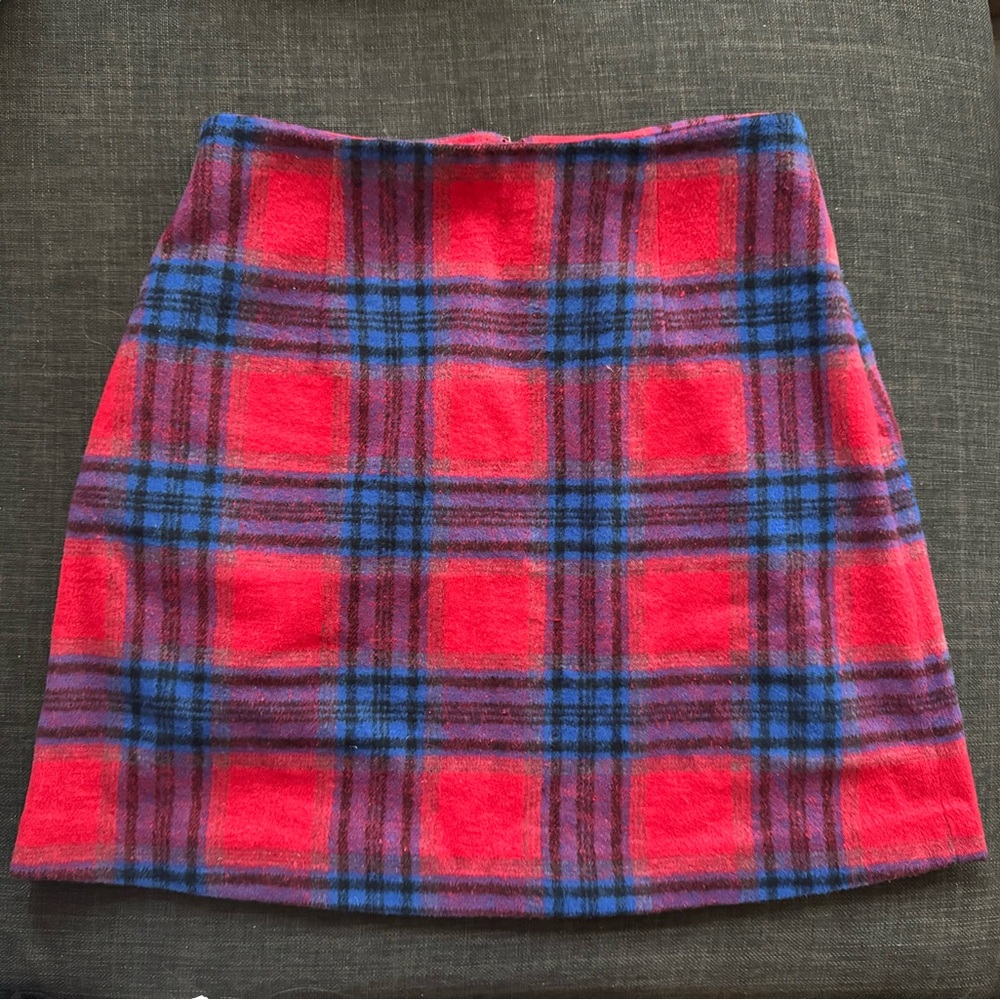 BP Nordstrom Red and Blue Plaid Mini Skirt - Size Small